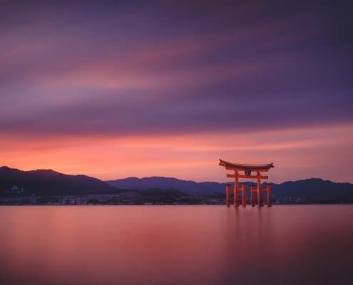 Itsukushima Floating Torii Gate sunset