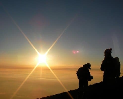 Sunrise on top of Mount Fuji