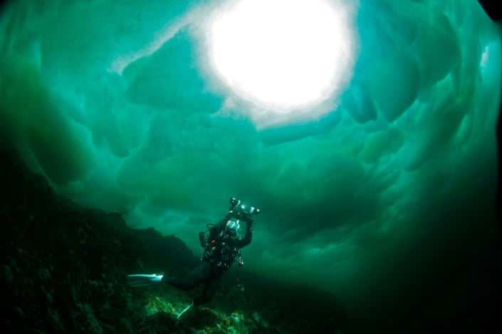 Ice diving, Shiretoko