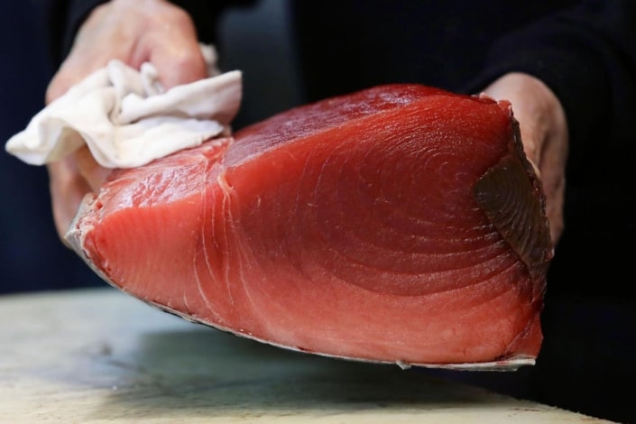 Maguro or tuna cut, Toyosu fish market