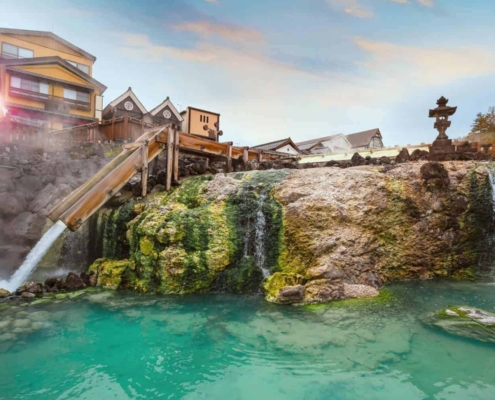 The picturesque town of Kusatsu onsen