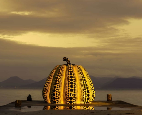 Naoshima Yayoi Kusama's 'Yellow Pumpkin'