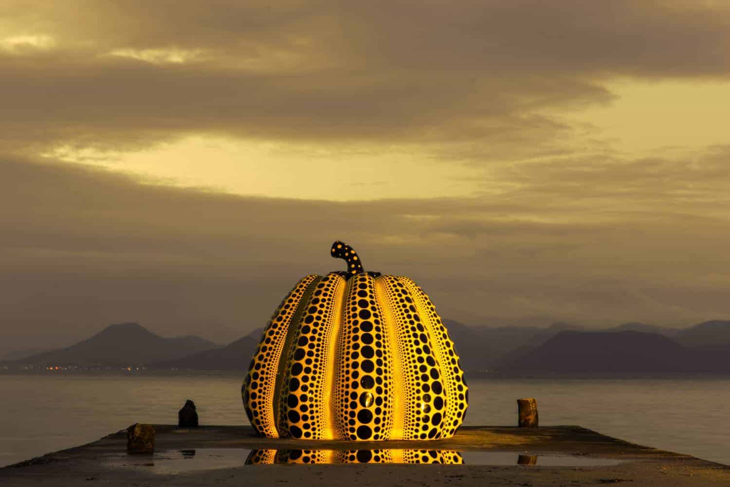 Naoshima Yayoi Kusama's 'Yellow Pumpkin'